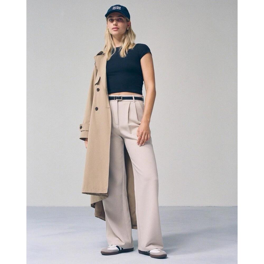 Abercrombie & Fitch Tan Wide-Leg Pants